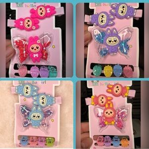 Labubu Viral Hair Clips Sets 4 Different Colors